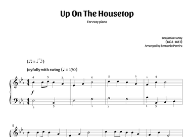 Up On The Housetop (easy piano – E? major) (arr. Bernardo Pereira)