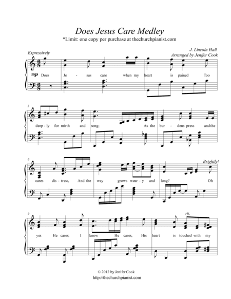 Does Jesus Care Medley (arr. Arranged by Jenifer Cook)