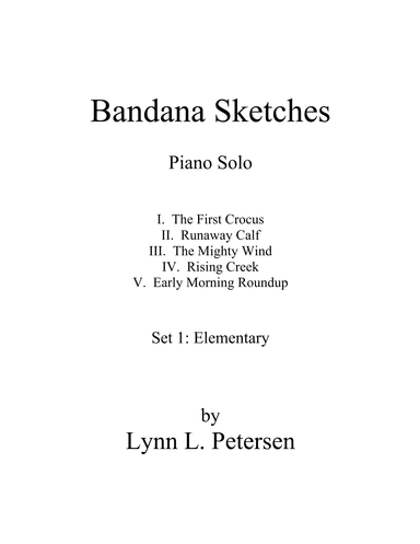 Bandana Sketches (Set 1 - Elementary) - piano solo