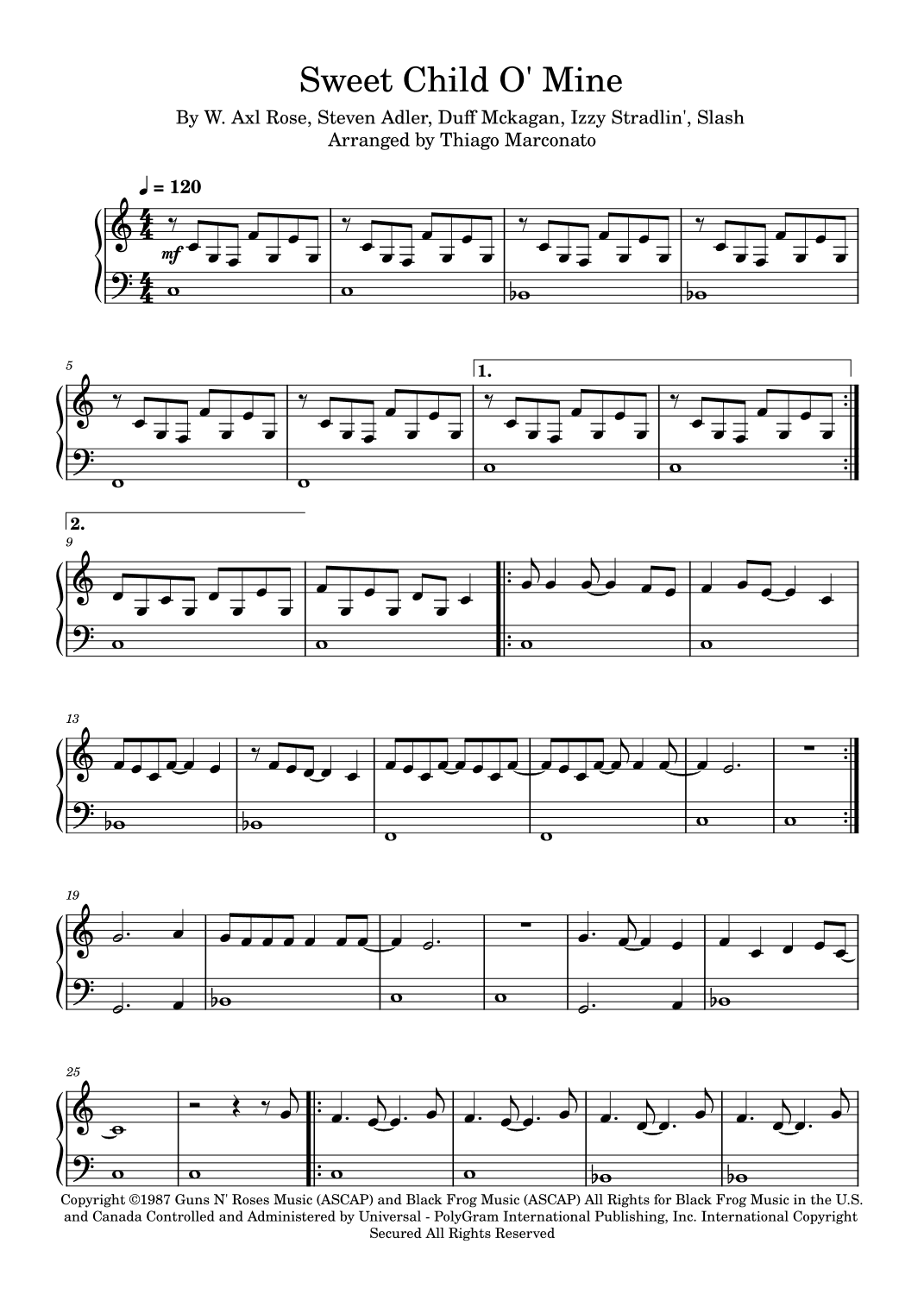 Sweet Child O' Mine (arr. Thiago Marconato)