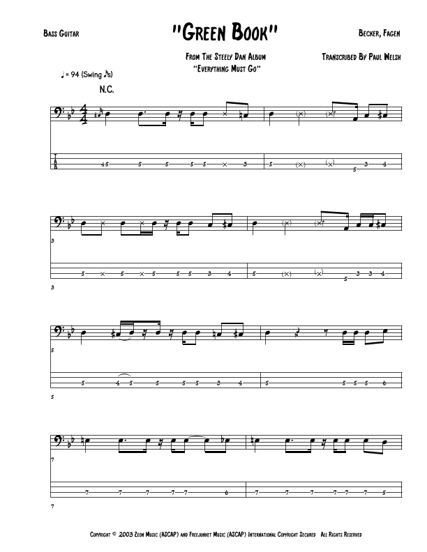 Green Book (arr. Accubass)