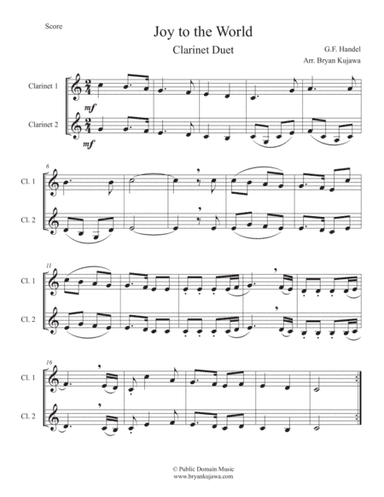 Joy to the World - Clarinet Duet (in C) (arr. Bryan Kujawa)