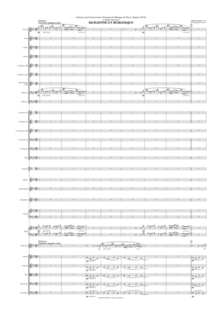 Sicilienne et burlesque, for Flute and Symphony Orchestra (arr.), Full Score (arr. Alexander Gagarinov)