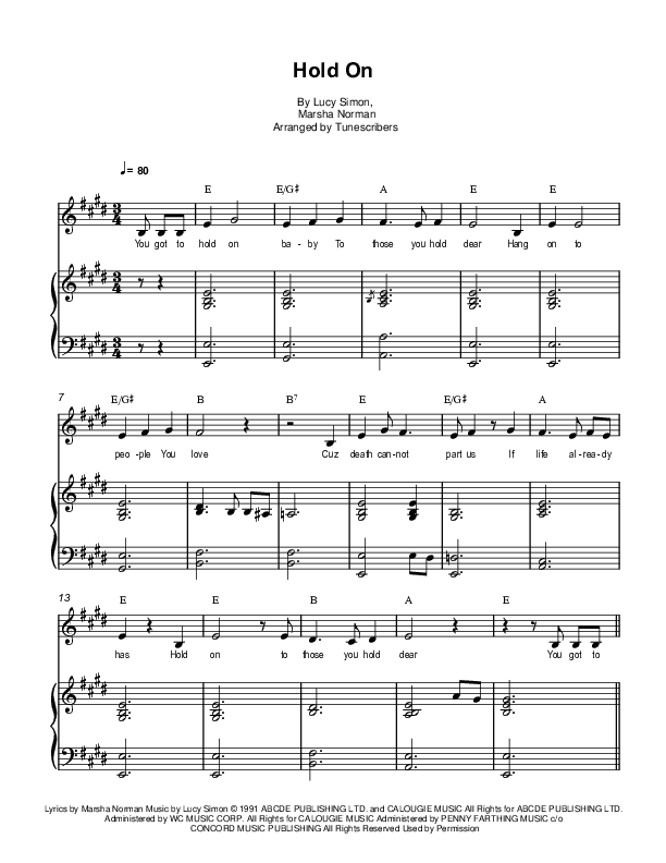 Hold On (arr. Tunescribers)