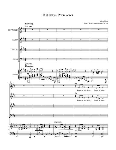 Always Perseveres (Church anthem for Corinthians 13)