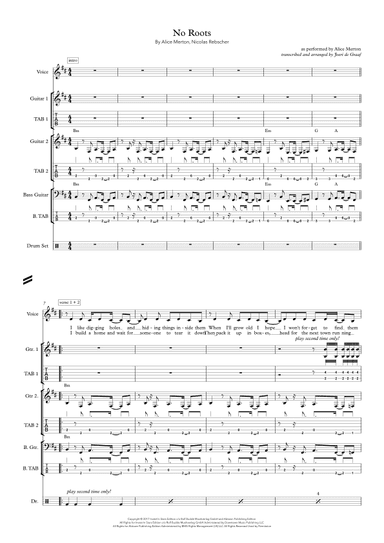 No Roots (arr. Joeri de Graaf Muziekproducties)