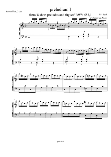 Preludium I for Carillon (arr. Goos ten Napel)