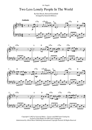 Two Less Lonely People In The World (arr. Kaiserin Rebecca)