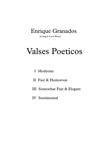 Valses Poeticos Suite (arr. Larry Wesley)