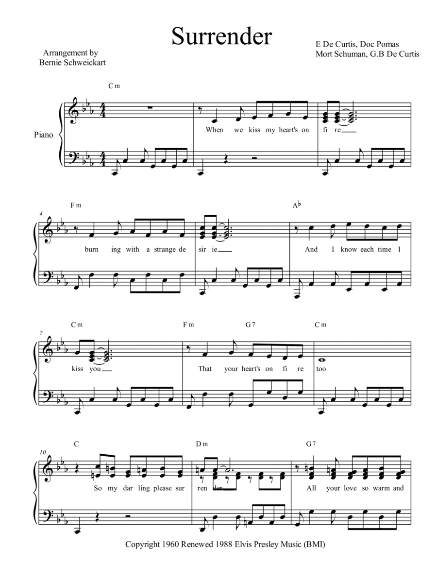 Surrender (arr. Bernie Schweickart)