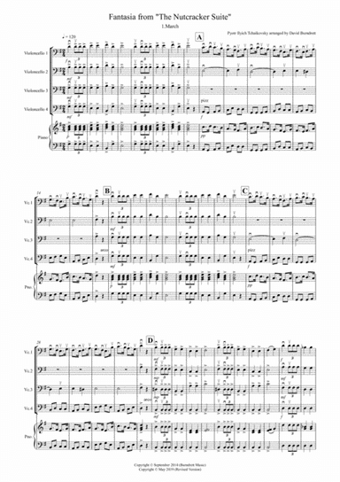 Fantasia from "The Nutcracker Suite" March for Cello Quartet (arr. David Burndrett)
