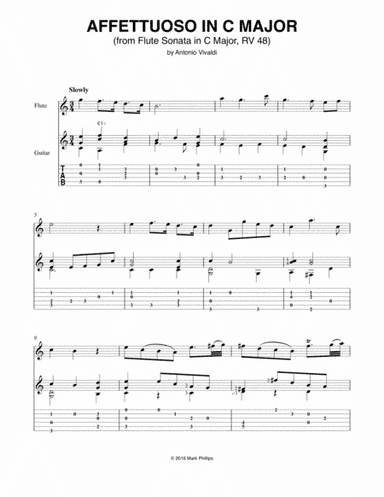 Affettuoso in C Major (from Flute Sonata in C Major, RV 48) (arr. Mark Phillips)