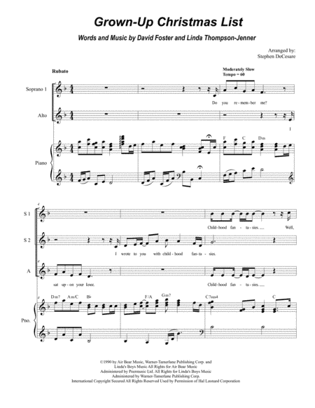 Grown-Up Christmas List (arr. Stephen DeCesare)