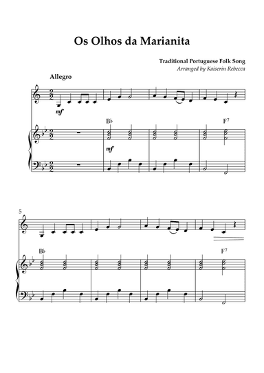 Os Olhos da Marianita (arr. Kaiserin Rebecca)