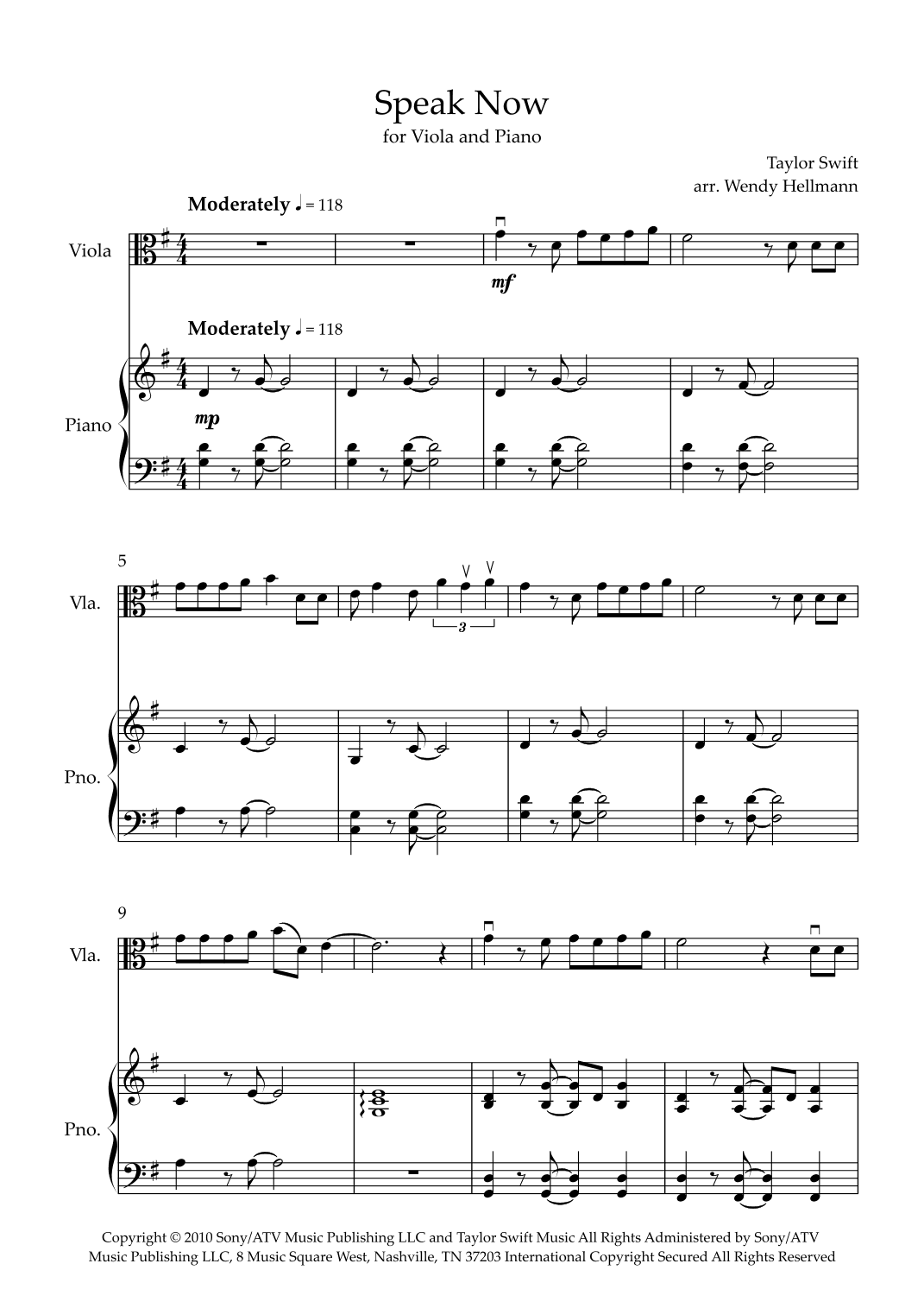 Speak Now (arr. Wendy Hellmann)