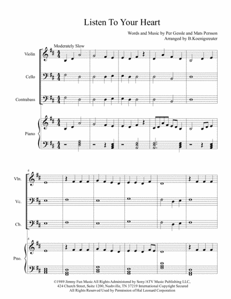 Listen To Your Heart (arr. Brennan Koenigsreuter)