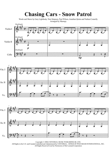 Chasing Cars (arr. Marmpy)