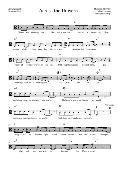 Across The Universe (arr. Matthew Sky)