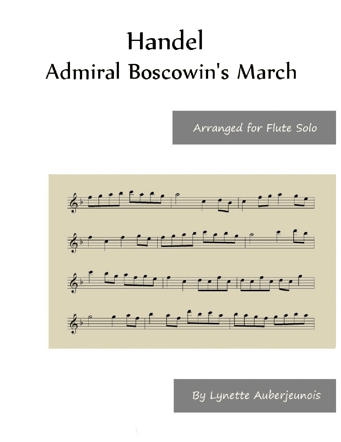 Admiral Boscowin’s March - Flute Solo (arr. Lynette Auberjeunois)