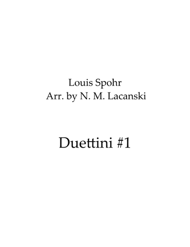 Duettini #1 Allegro Op. 127 (arr. Nick Lacanski)