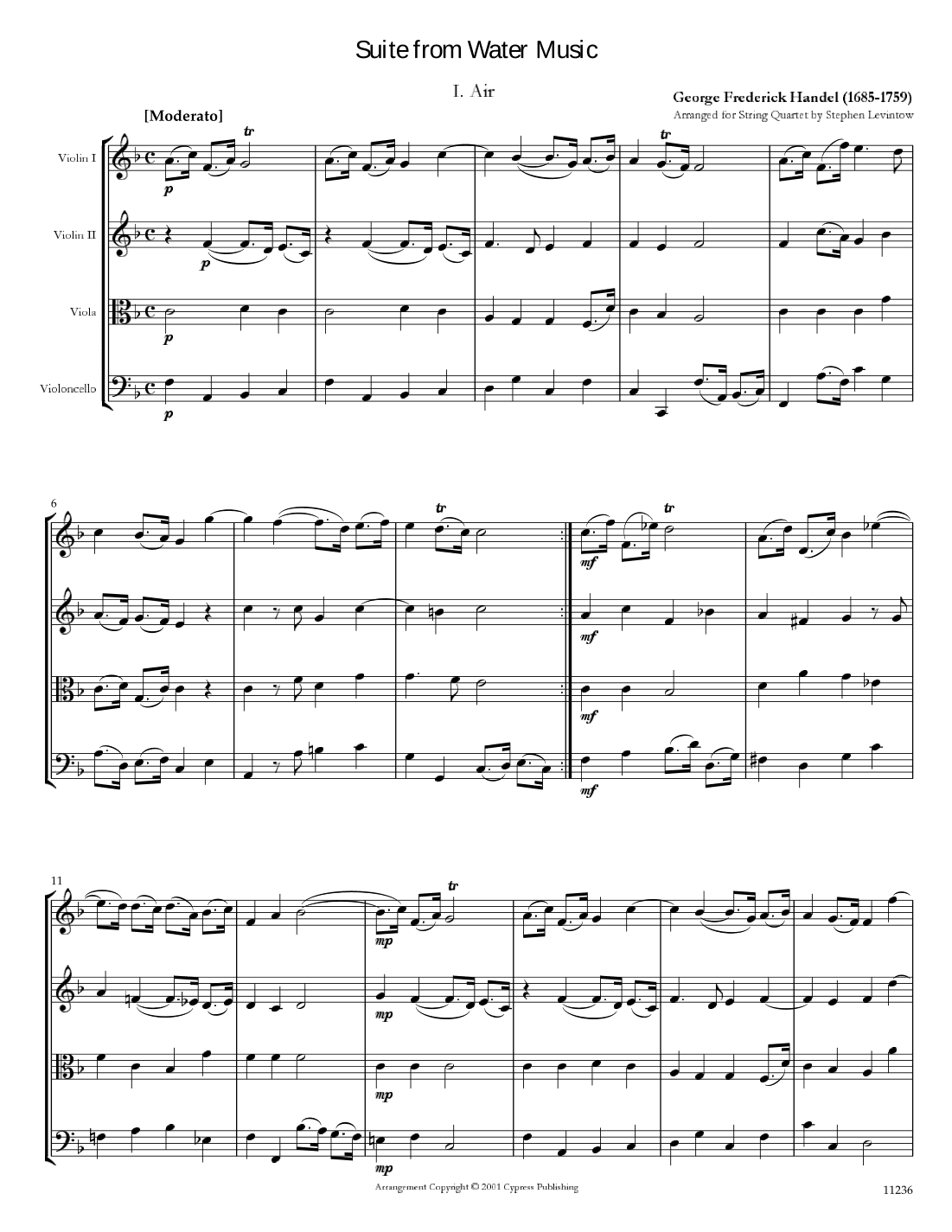 Water Music Suite (arr. Stephen Levintow)