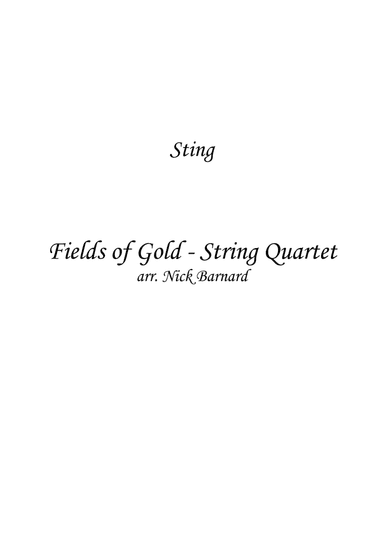 Fields Of Gold (arr. Nick Barnard)