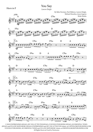 You Say (arr. Fabio Britto)