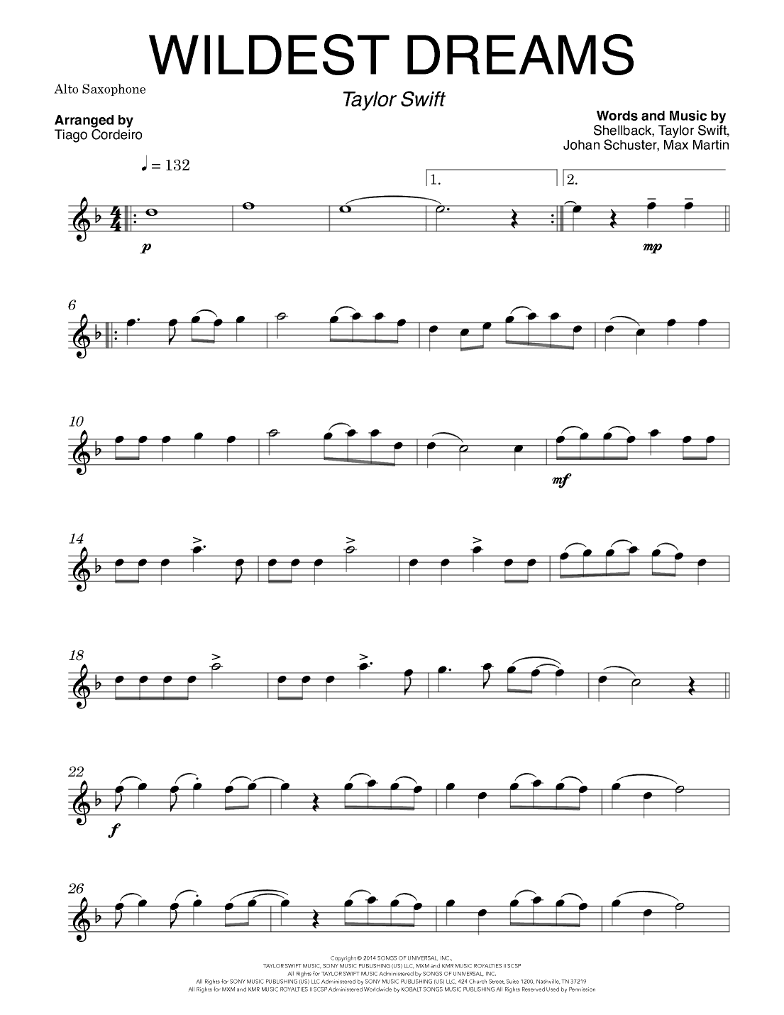 Wildest Dreams (arr. Tiago Cordeiro)