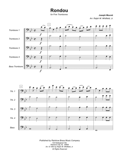 Rondou - Mouret for trombone quintet (arr. Ralph W. Whitfield, Jr.)