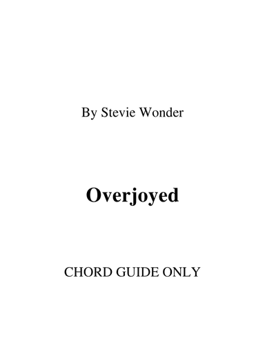 Overjoyed (arr. RWM)