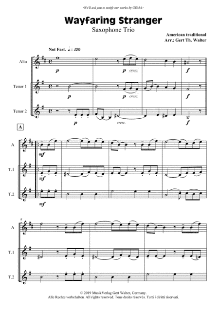 Wayfaring Stranger (arr. Gert Th. Walter)