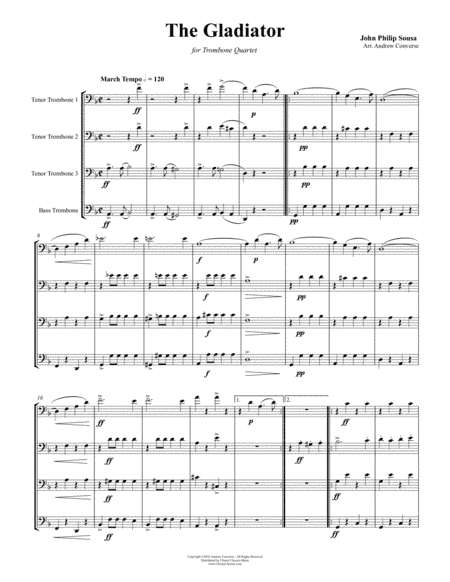 Gladiator March for Trombone Quartet (arr. Andrew Converse)