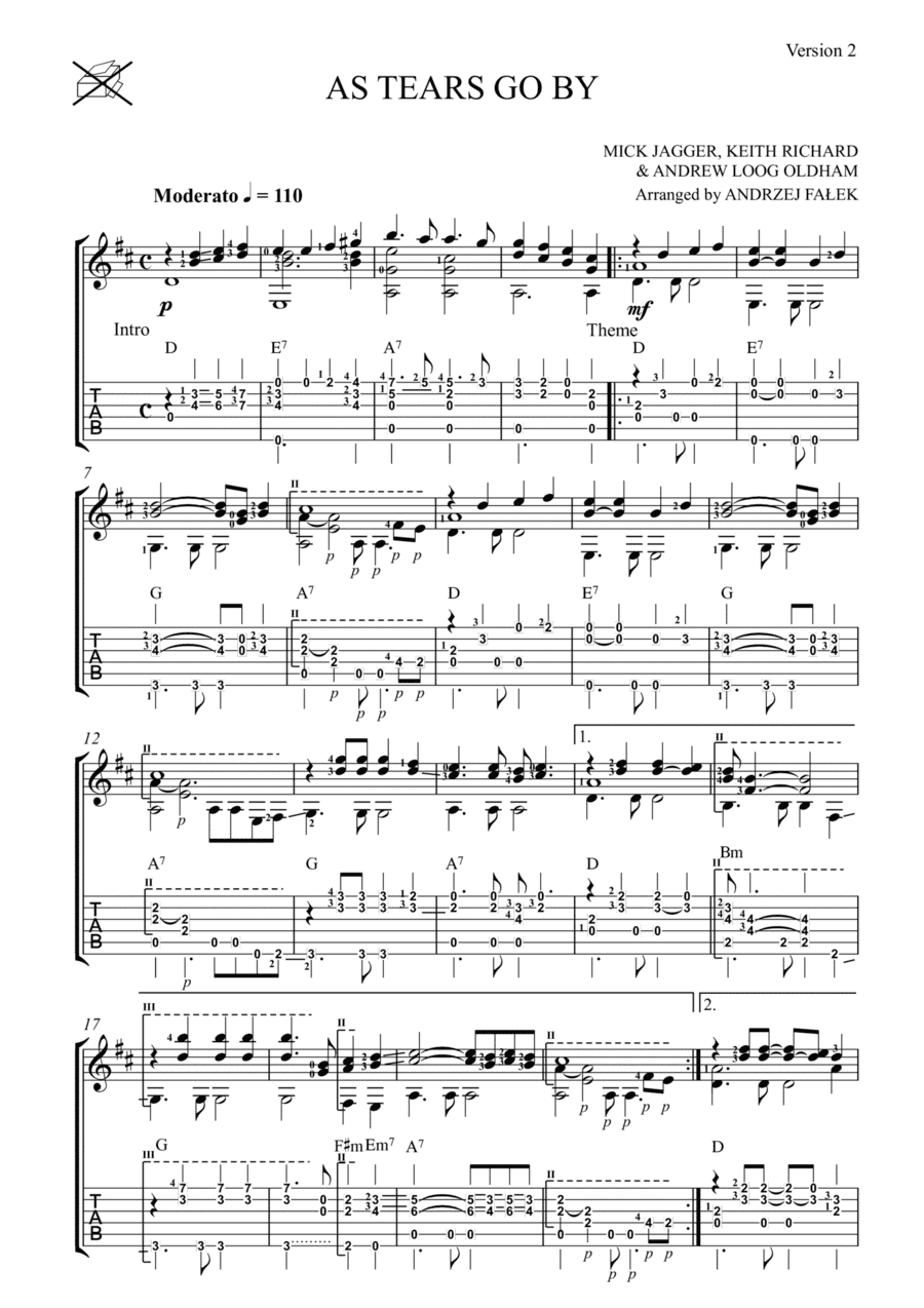 As Tears Go By (arr. Andrzej Falek)