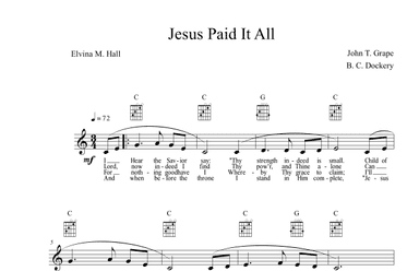 Jesus Paid It All (Lead Sheet) (arr. B. C. Dockery)