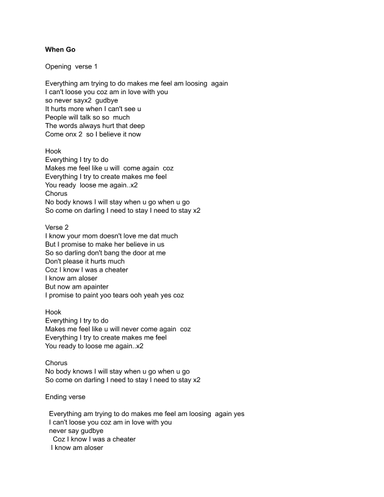 When u go