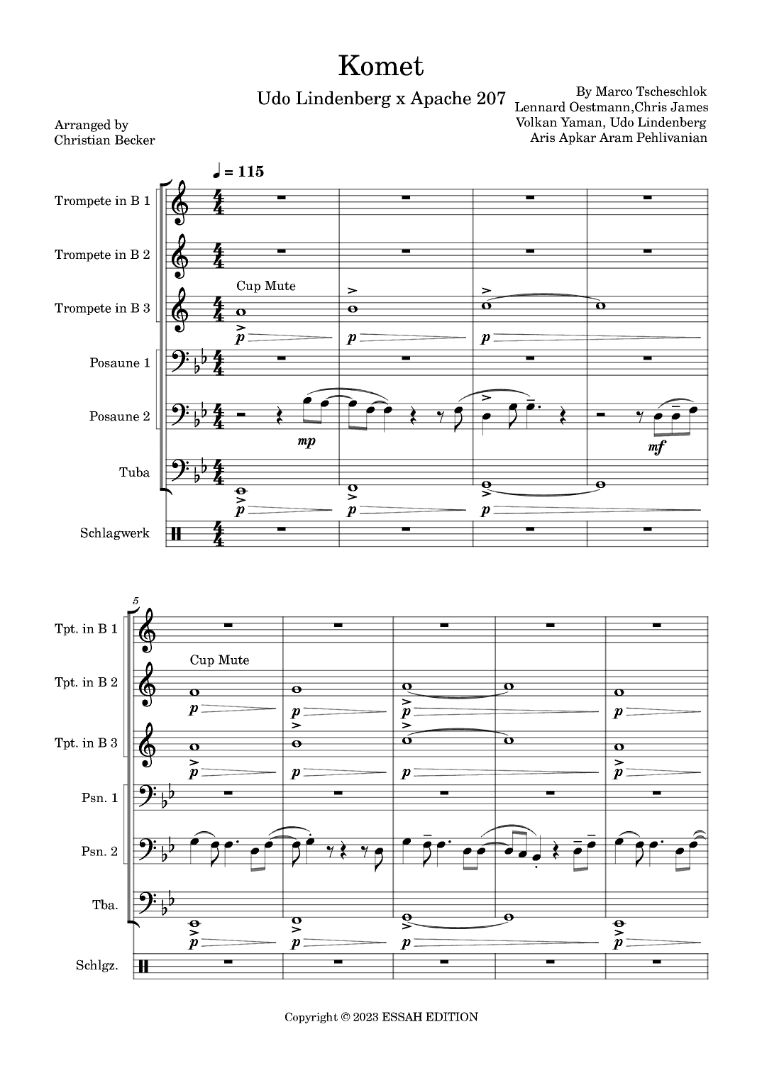 Komet (arr. Christian Becker)
