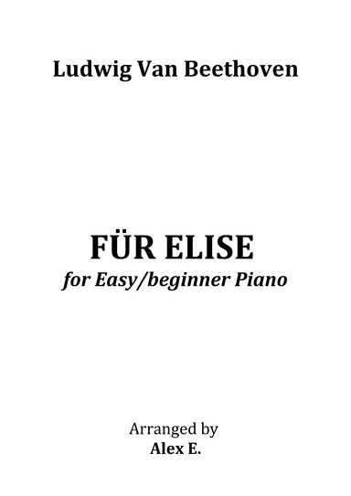 Für Elise - Easy/beginner (arr. Alex E.)
