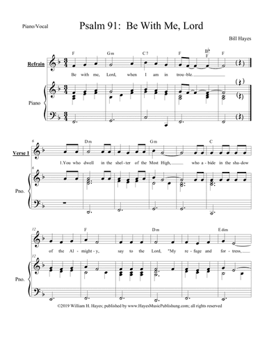 Psalm 91:  Be With Me, Lord (Piano/Vocal)