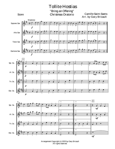 Tollite Hostias (Bring an Offering) (arr. Gary Bricault)
