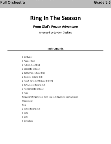 Ring In The Season (arr. Jayden Gaskins)
