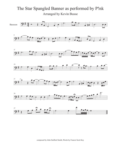 The Star Spangled Banner as performed by P!nk - Bassoon (arr. Kevin Busse)