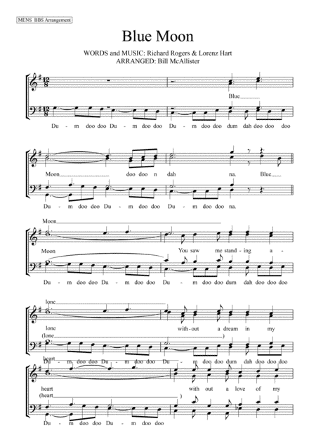 Blue Moon (arr. Bill McAllister)