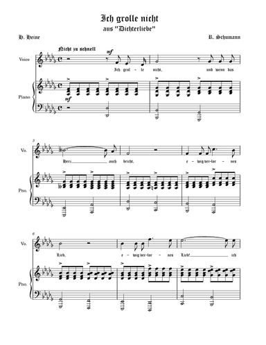 Ich grolle nicht D-flat major (Des-dur) (arr. Vladyslav Panfilenko)