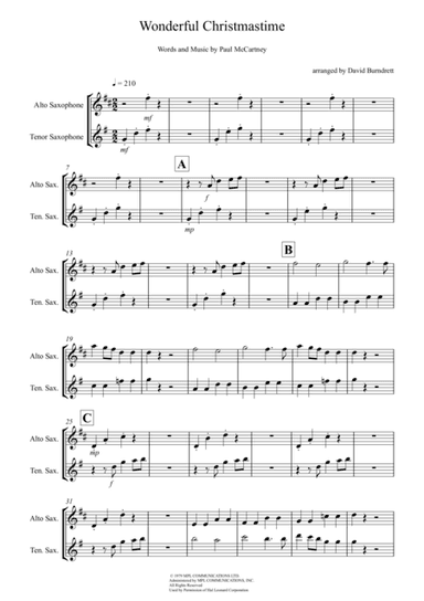 Wonderful Christmastime (arr. David Burndrett)