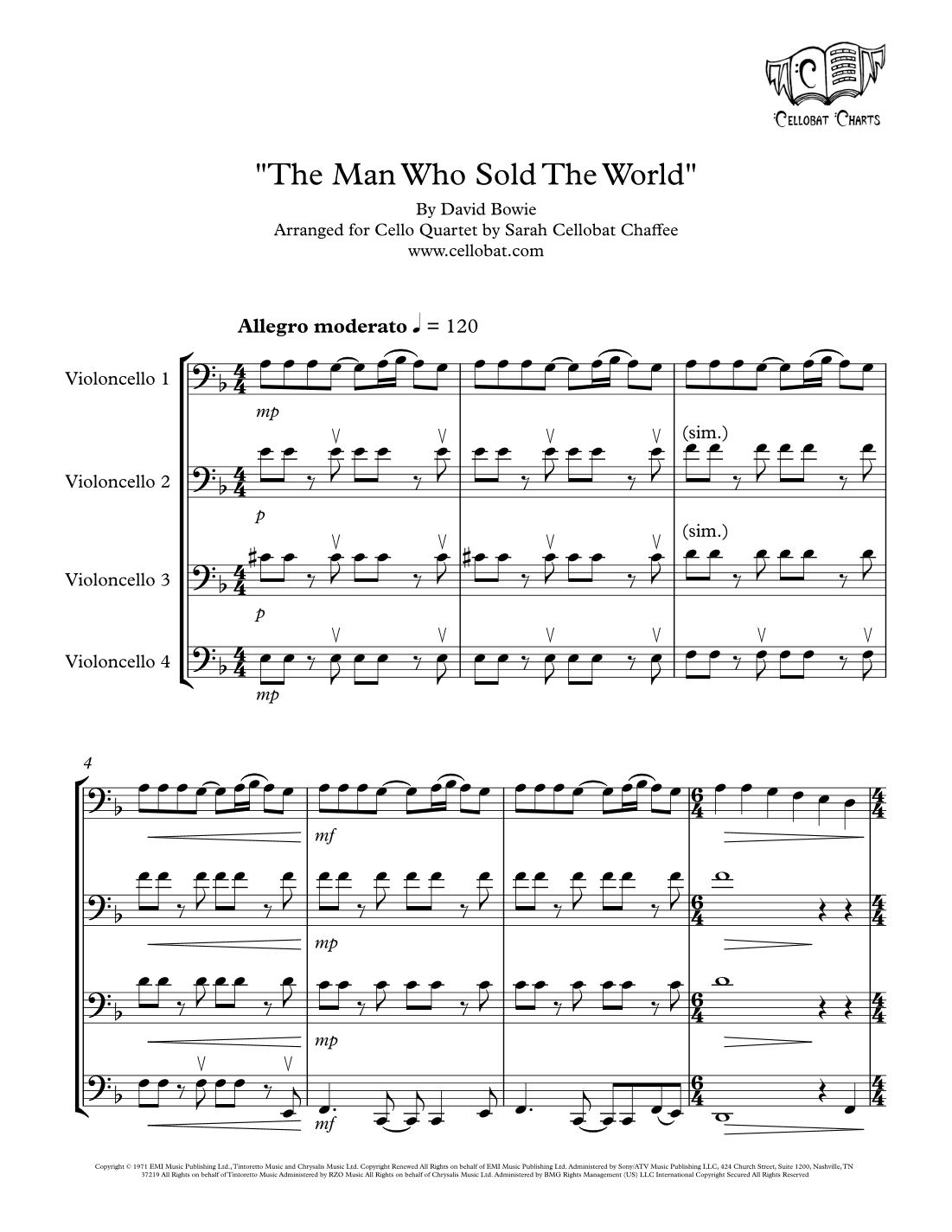 The Man Who Sold The World (arr. Sarah Cellobat Chaffee)