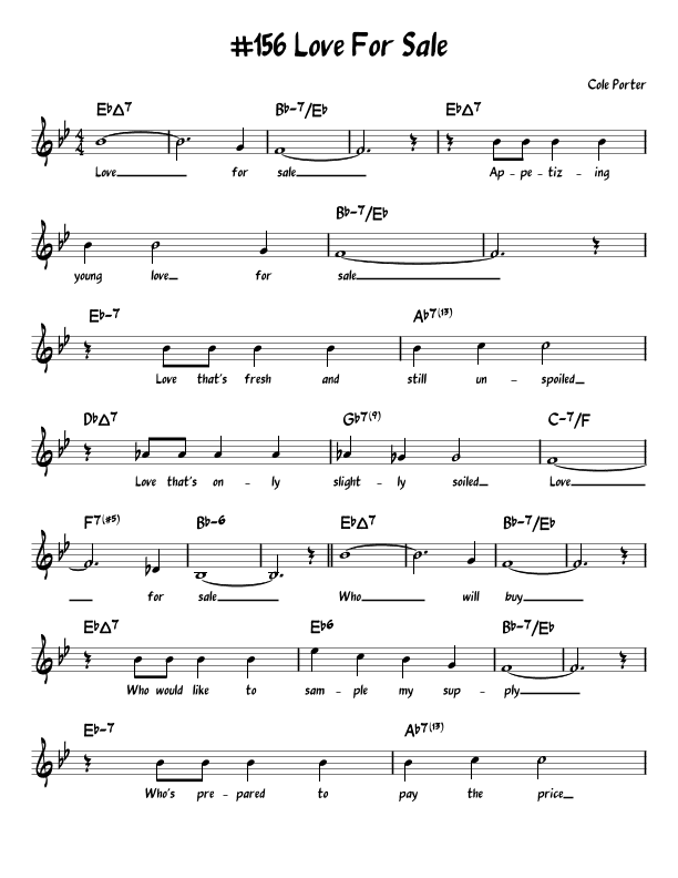 Love's For Sale (arr. John Fries)