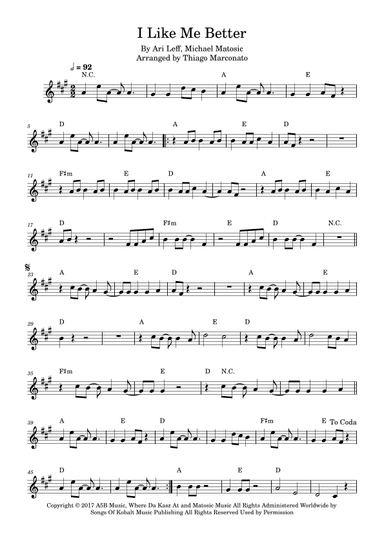I Like Me Better (arr. Thiago Marconato)
