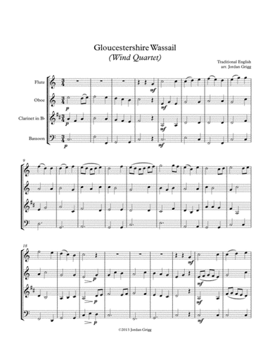 Gloucestershire Wassail (Wind Quartet) (arr. Jordan Grigg)