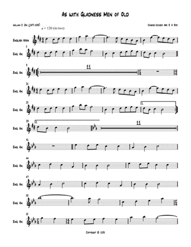 As with Gladness, Men of Old (English Horn part) (arr. Robert Alan Rife)