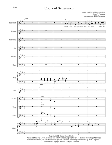 Prayer Of Gethsemane - Score Only (arr. K.D. Christensen)